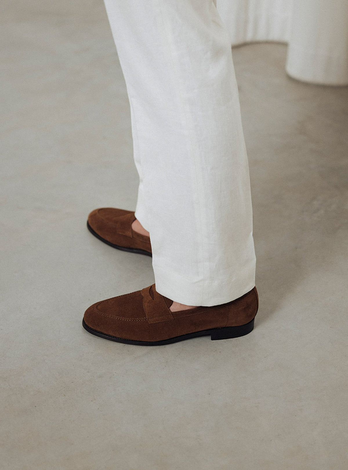 The Penny Loafer - Medium Brown Suede - Unlined – Aveltero men's footwear