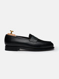 The Penny Loafer - Black Grain & Black Suede – Aveltero men's footwear