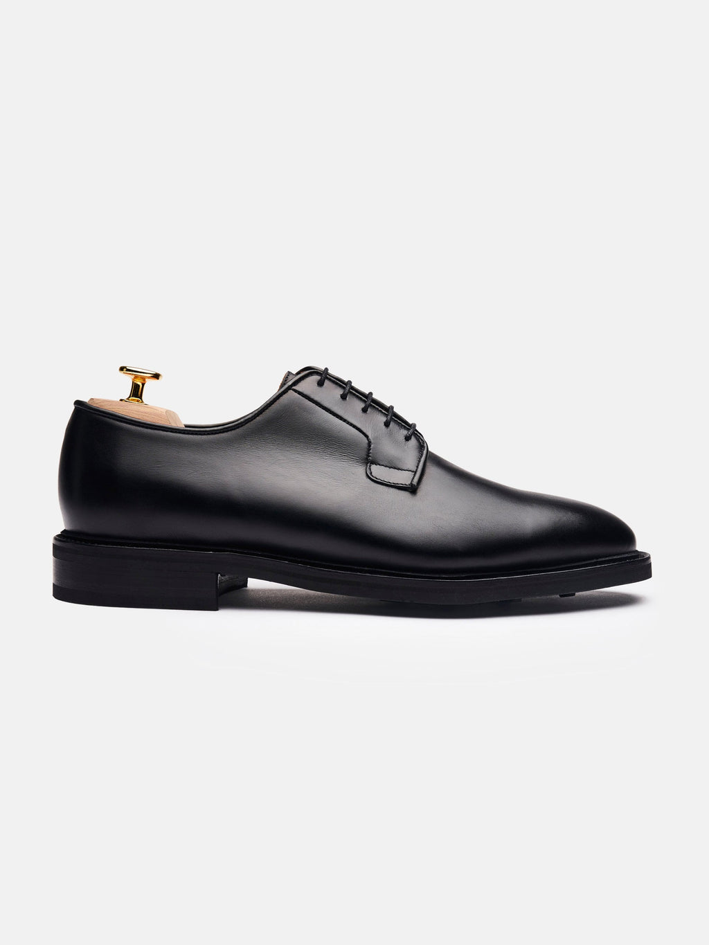 The Plain Toe Blucher Derby - Black Calf – Aveltero men's footwear