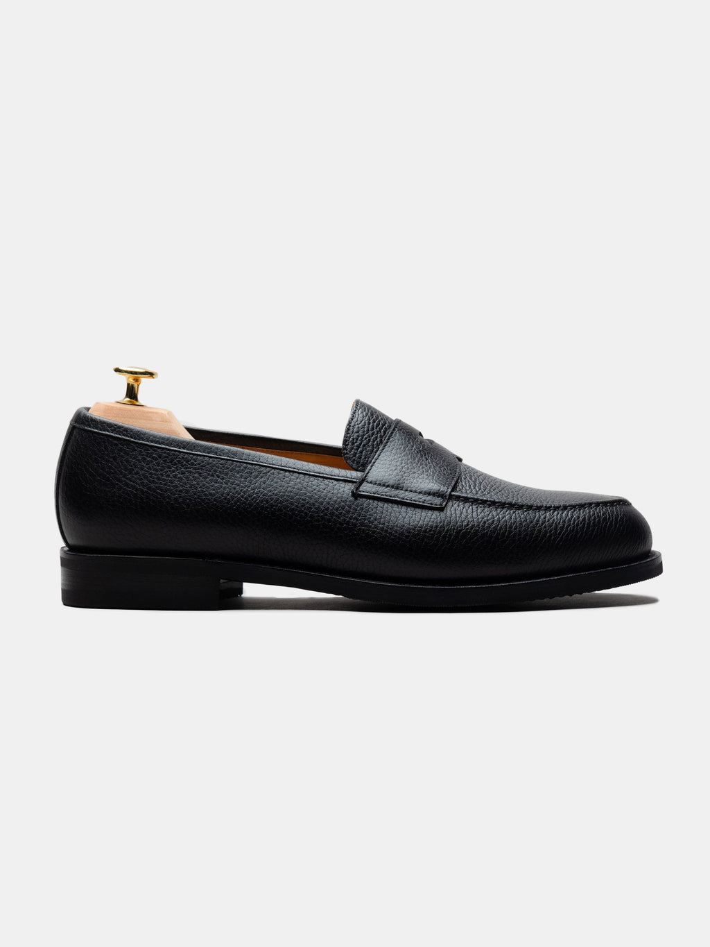 The Penny Loafer - Black Grain – Aveltero men's footwear