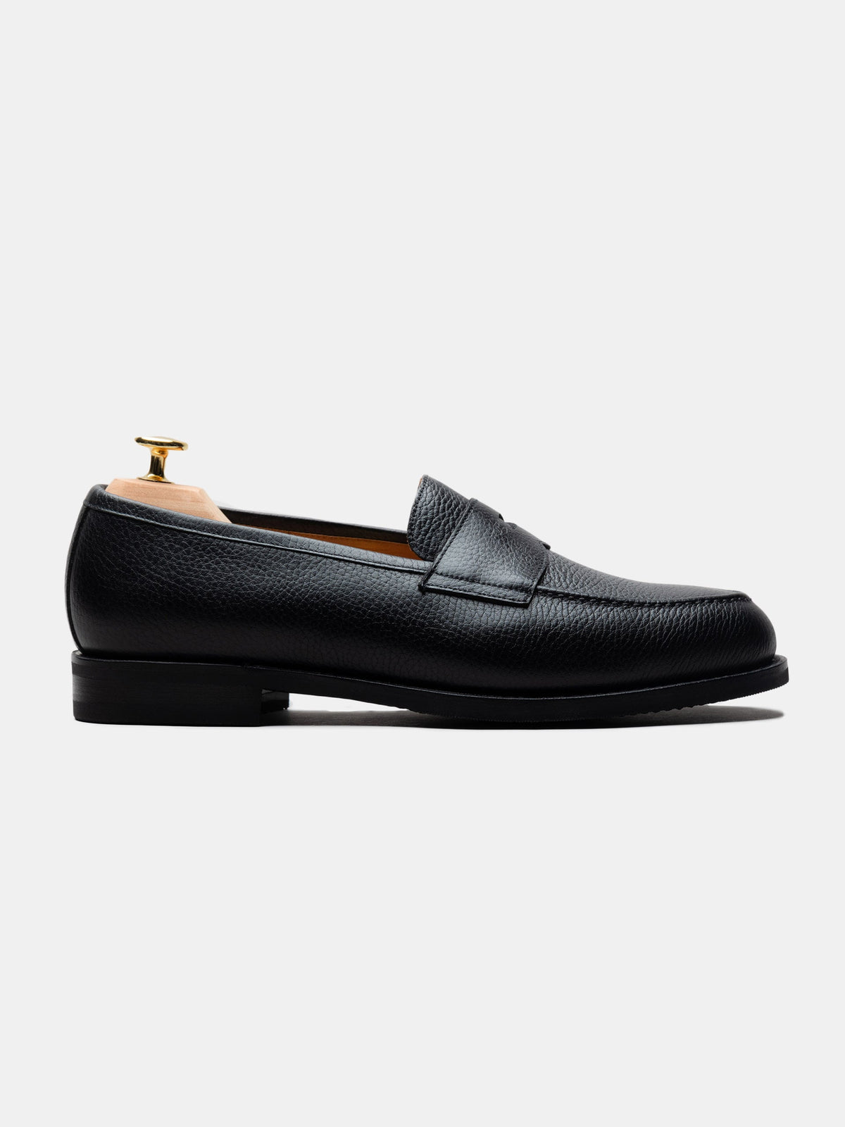 The Penny Loafer - Black Grain – Aveltero men's footwear