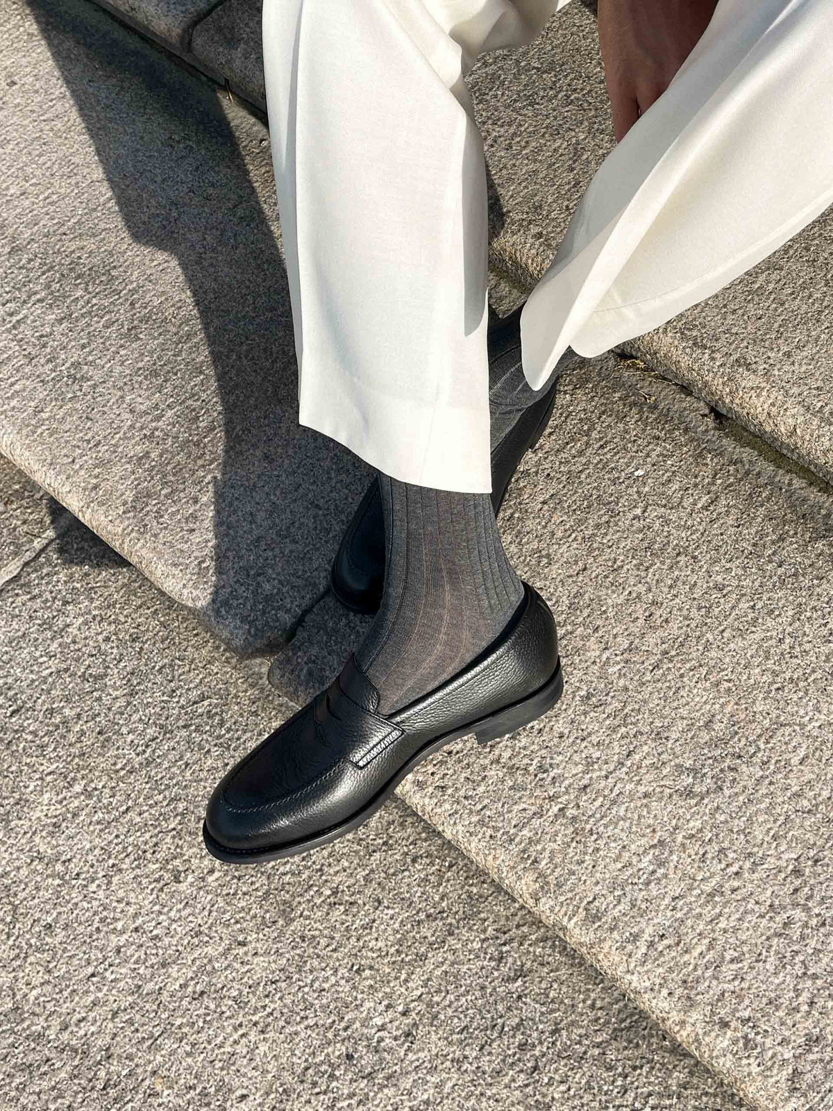 The Penny Loafer - Black Grain – Aveltero men's footwear