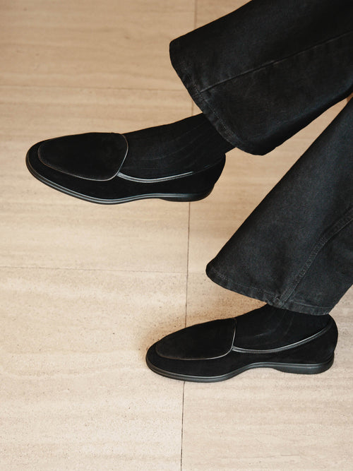 The Belgian Loafer - Black Suede – Aveltero men's footwear