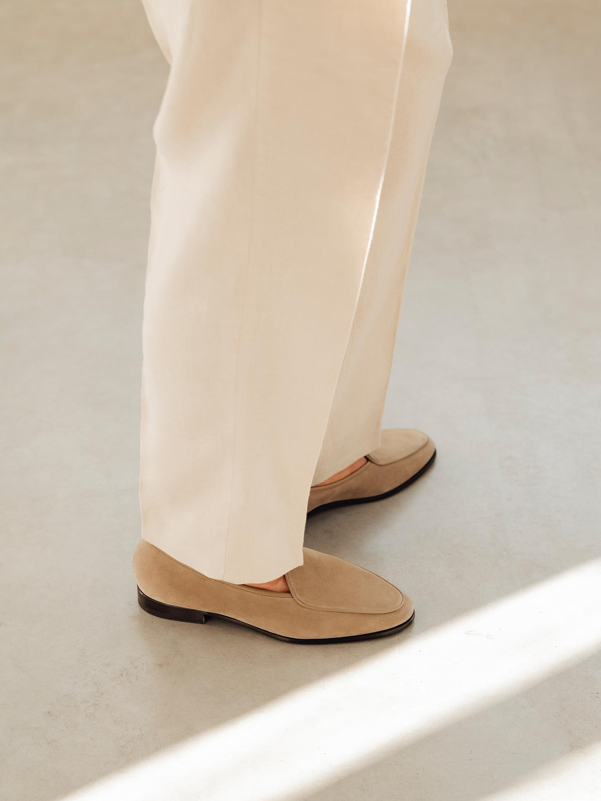 The Belgian Loafer - Beige Suede - Unlined – Aveltero men's footwear