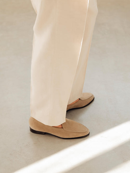 The Belgian Loafer - Beige Suede - Unlined – Aveltero men's footwear