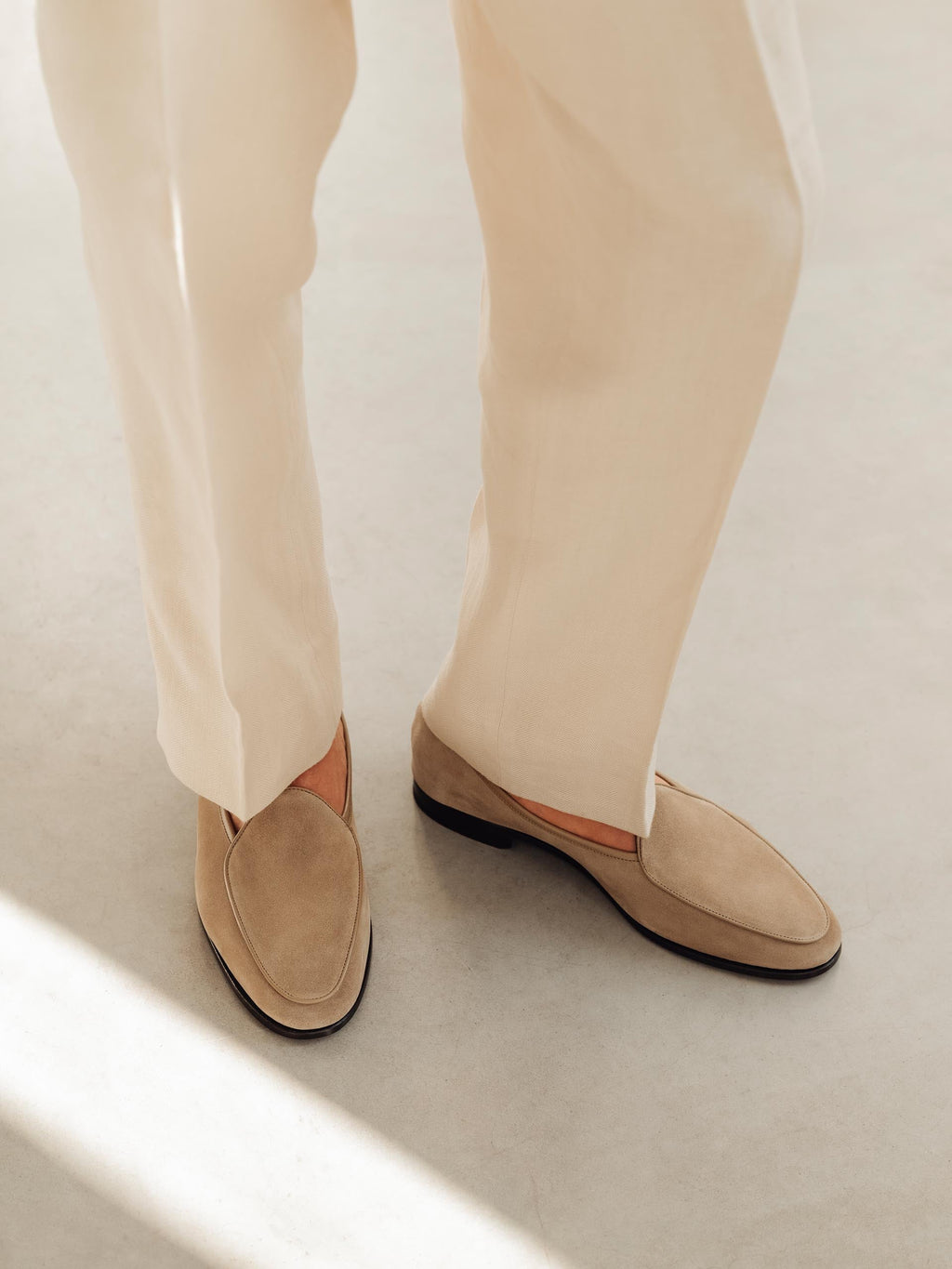 The Belgian Loafer - Beige Suede - Unlined – Aveltero men's footwear