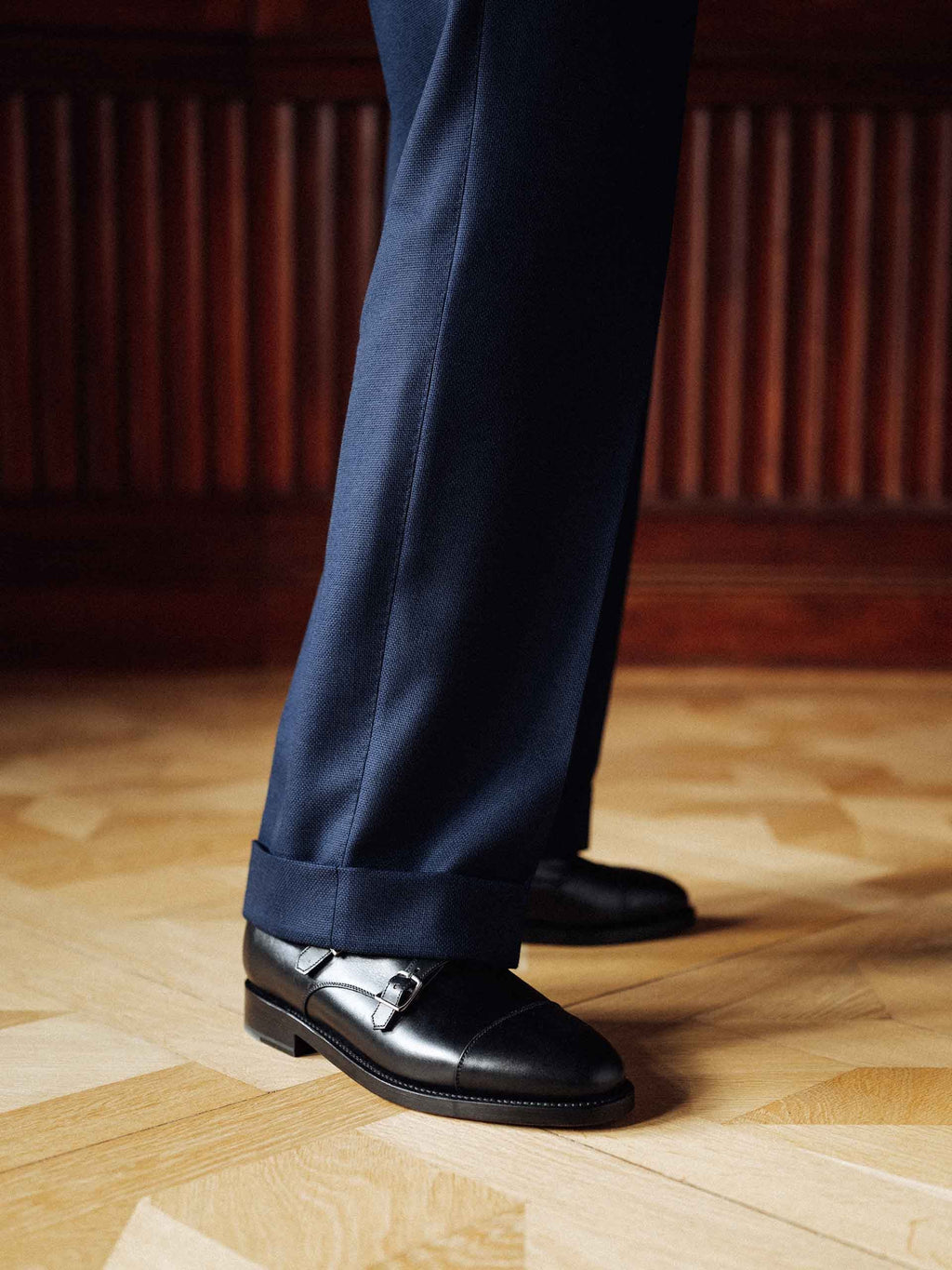 The Double Monkstrap - Black Calf – Aveltero men's footwear
