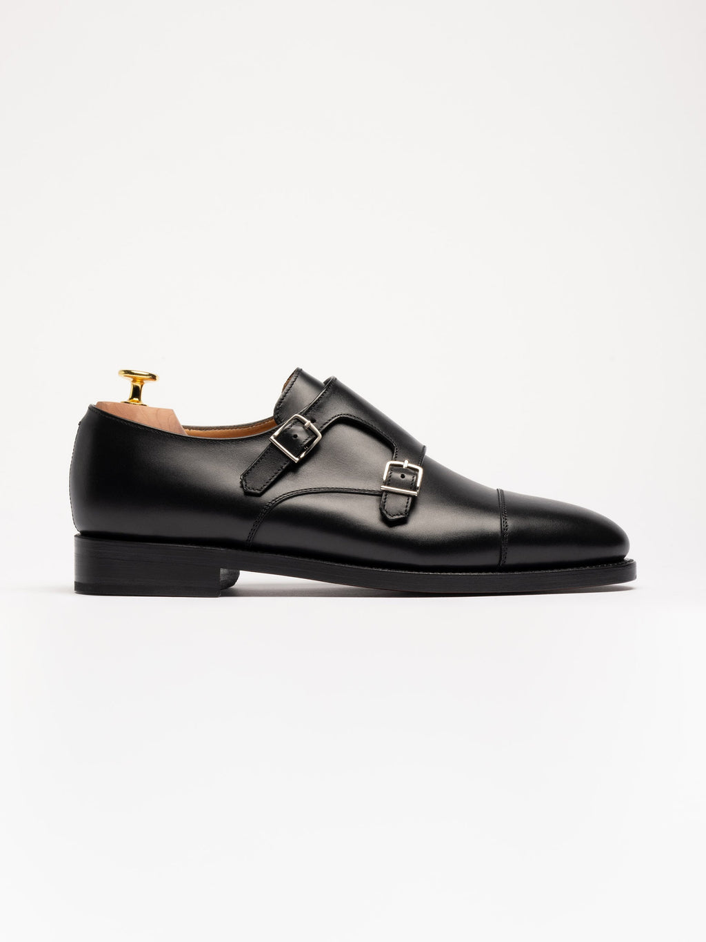 The Double Monkstrap - Black Calf – Aveltero men's footwear