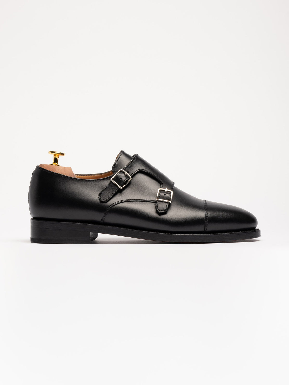 The Double Monkstrap - Black Calf – Aveltero men's footwear