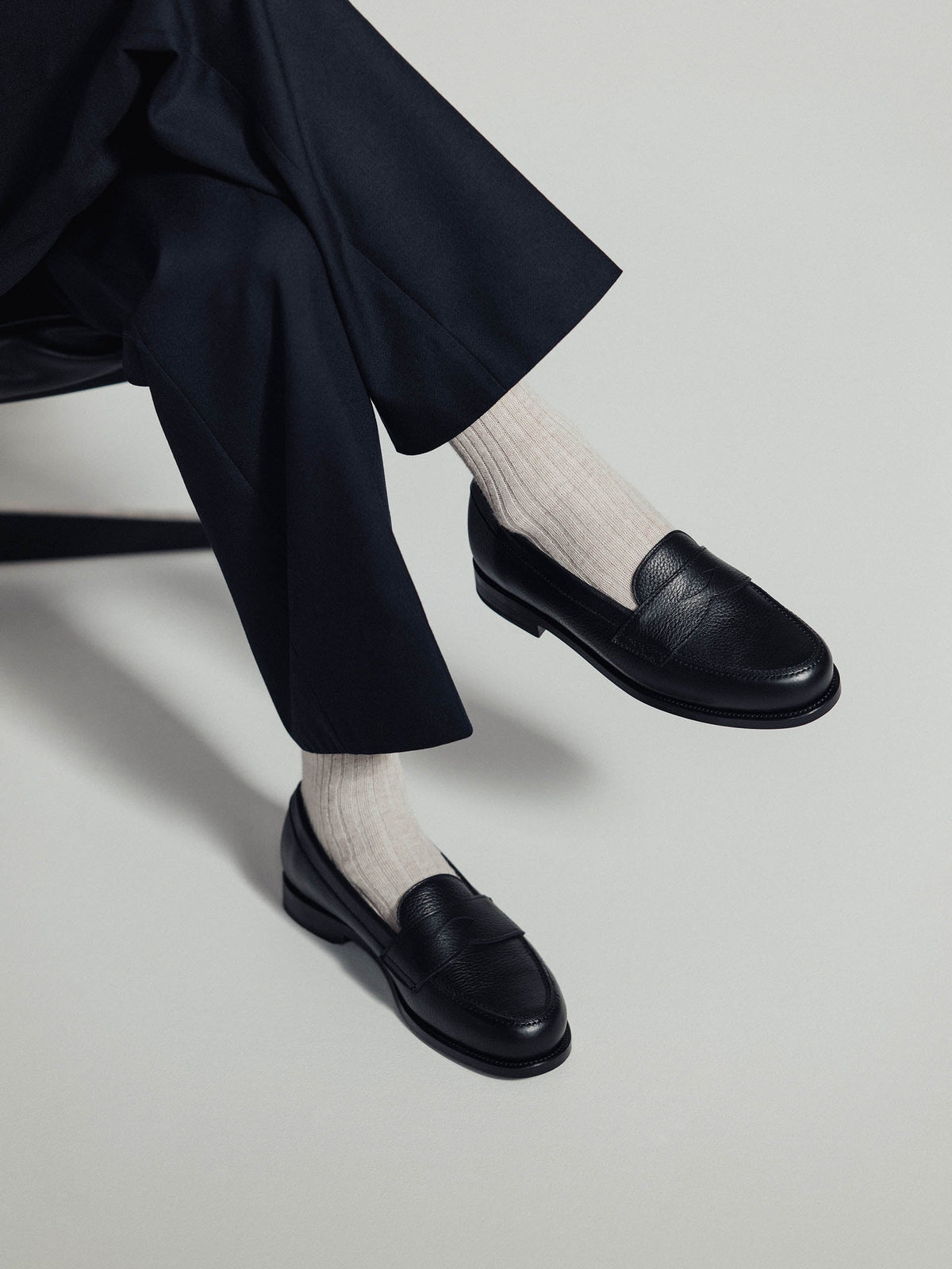 The Ivy Loafer - Black Grain – Aveltero men's footwear