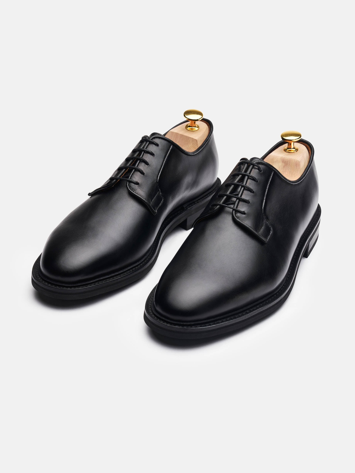 The Plain Toe Blucher Derby - Black Calf – Aveltero men's footwear