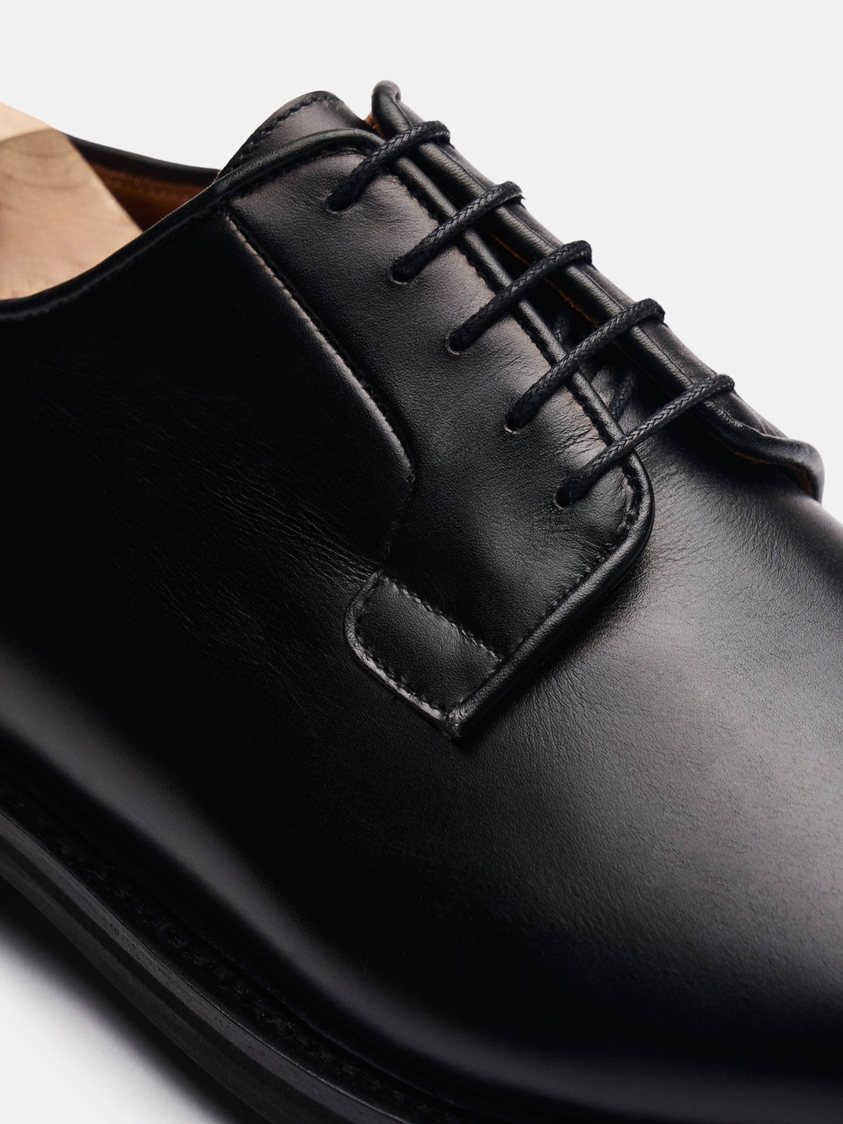 The Plain Toe Blucher Derby - Black Calf – Aveltero men's footwear