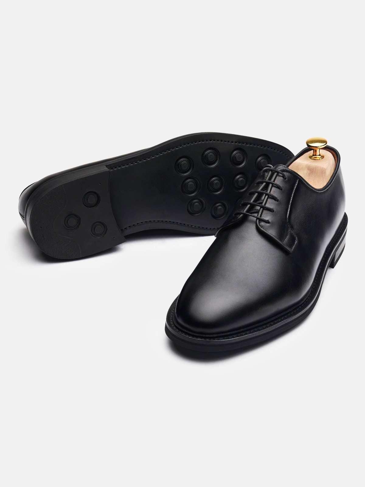 The Plain Toe Blucher Derby - Black Calf – Aveltero men's footwear