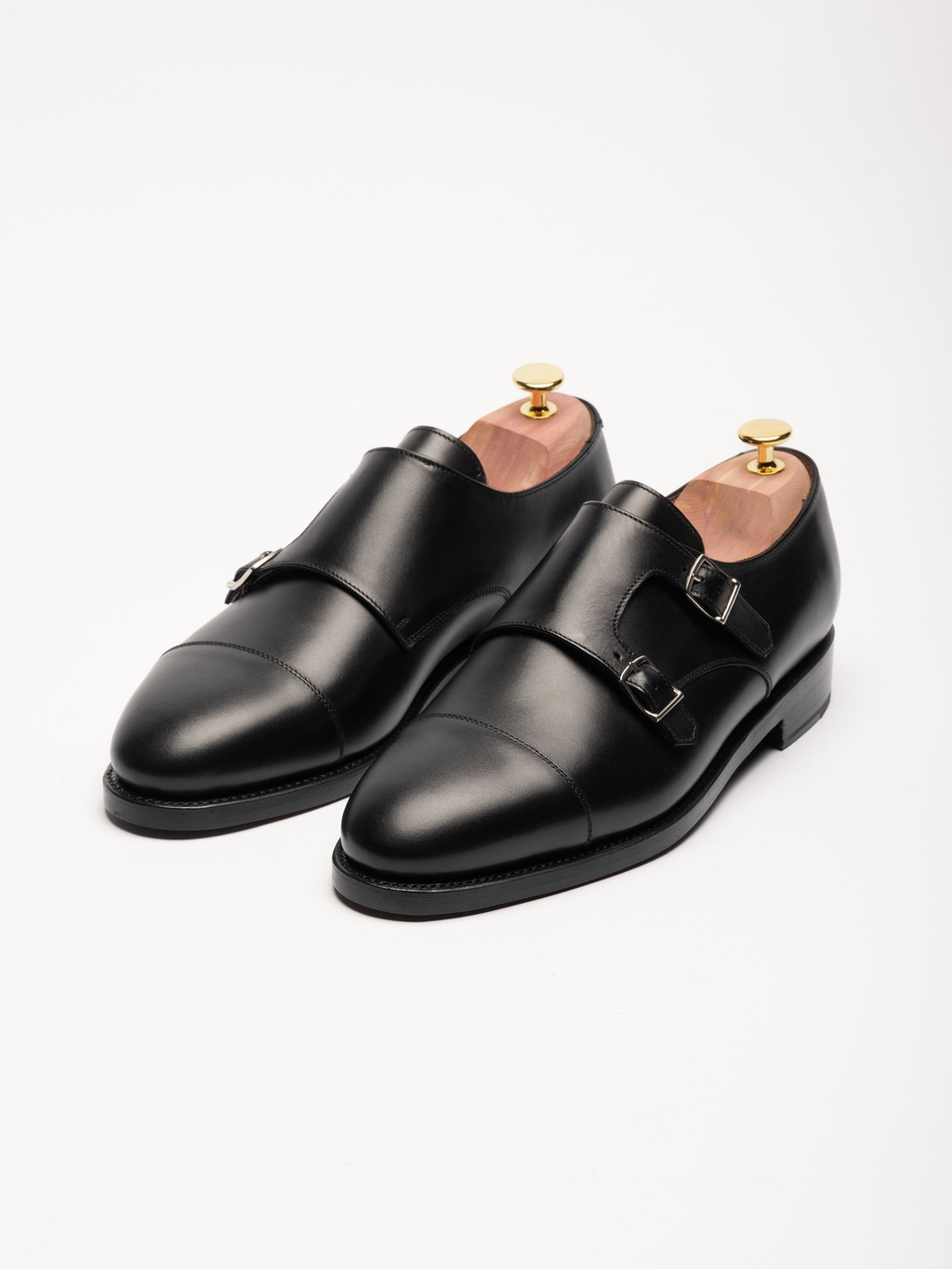 The Double Monkstrap - Black Calf – Aveltero men's footwear