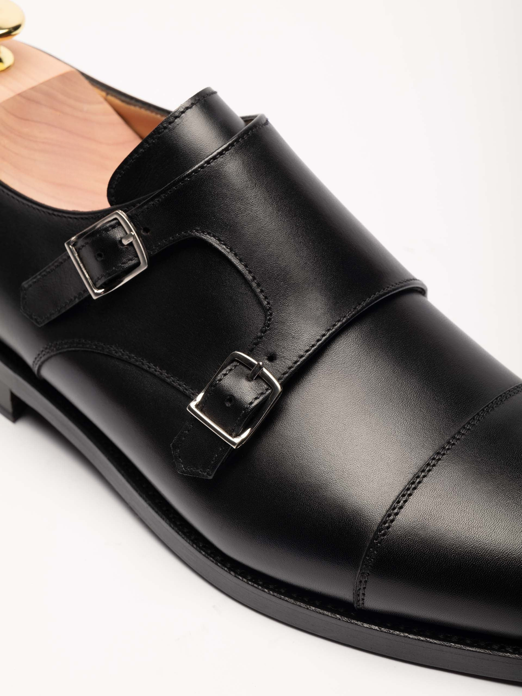 The Double Monkstrap - Black Calf – Aveltero men's footwear