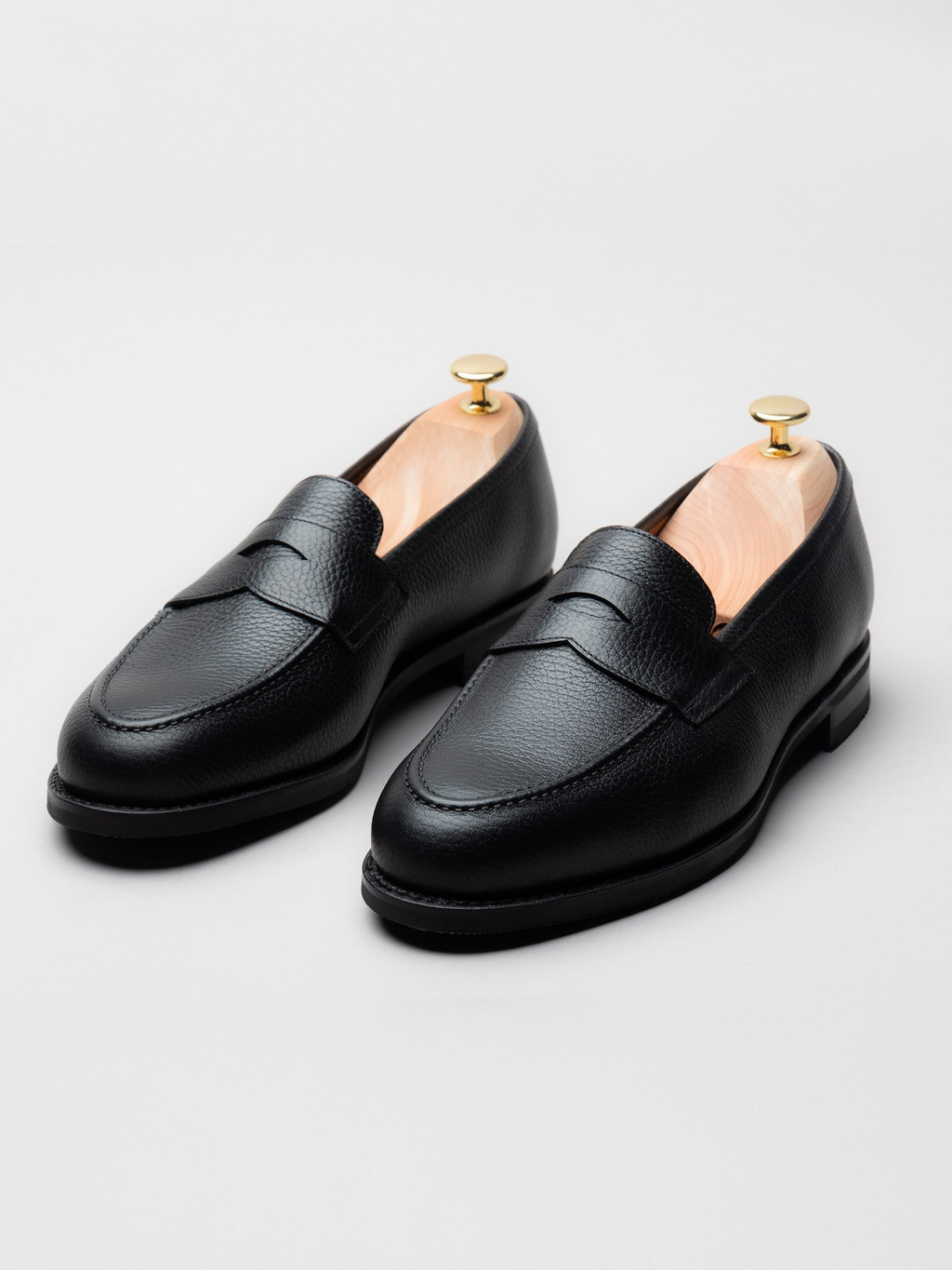 The Penny Loafer - Black Grain – Aveltero men's footwear