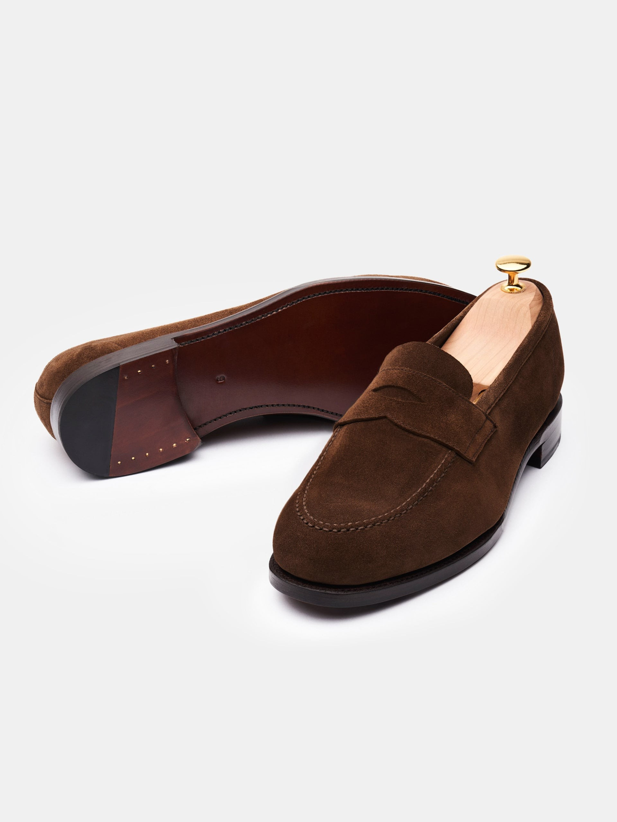 The Penny Loafer - Medium Brown Suede - Unlined – Aveltero men's footwear