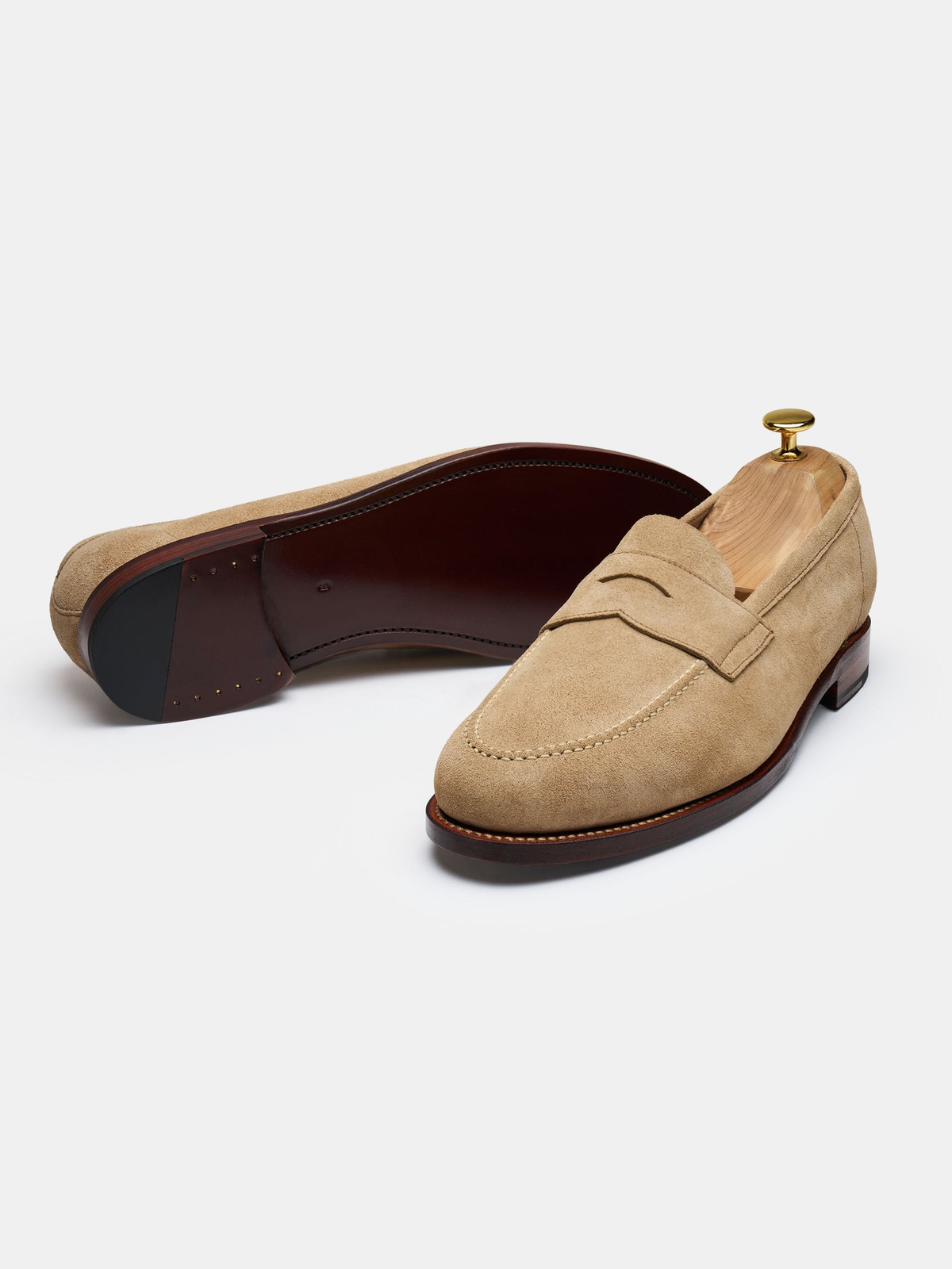 The Penny Loafer - Sand Suede - Unlined – Aveltero men's footwear
