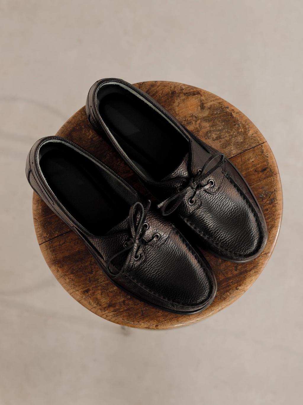 The Boat Shoe - Black Grain – Aveltero men's footwear