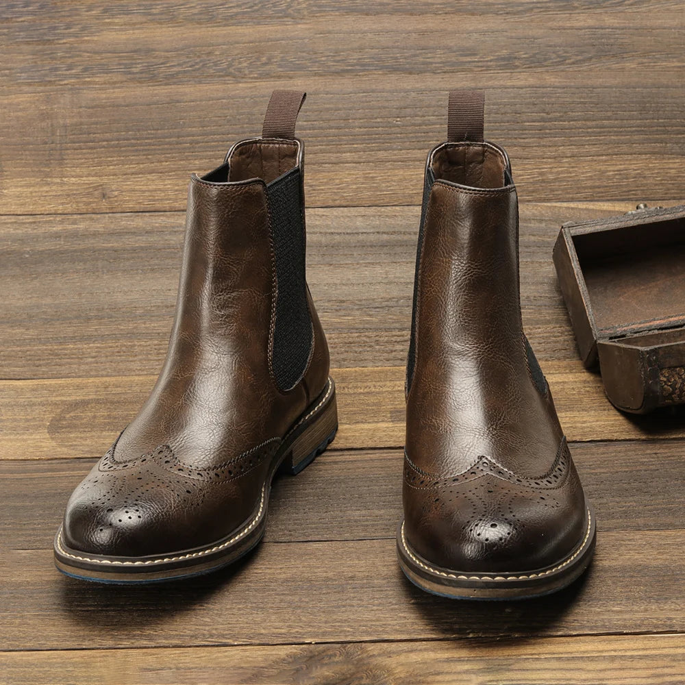 The Ashcombe — Espresso Brogue Chelsea Boot
