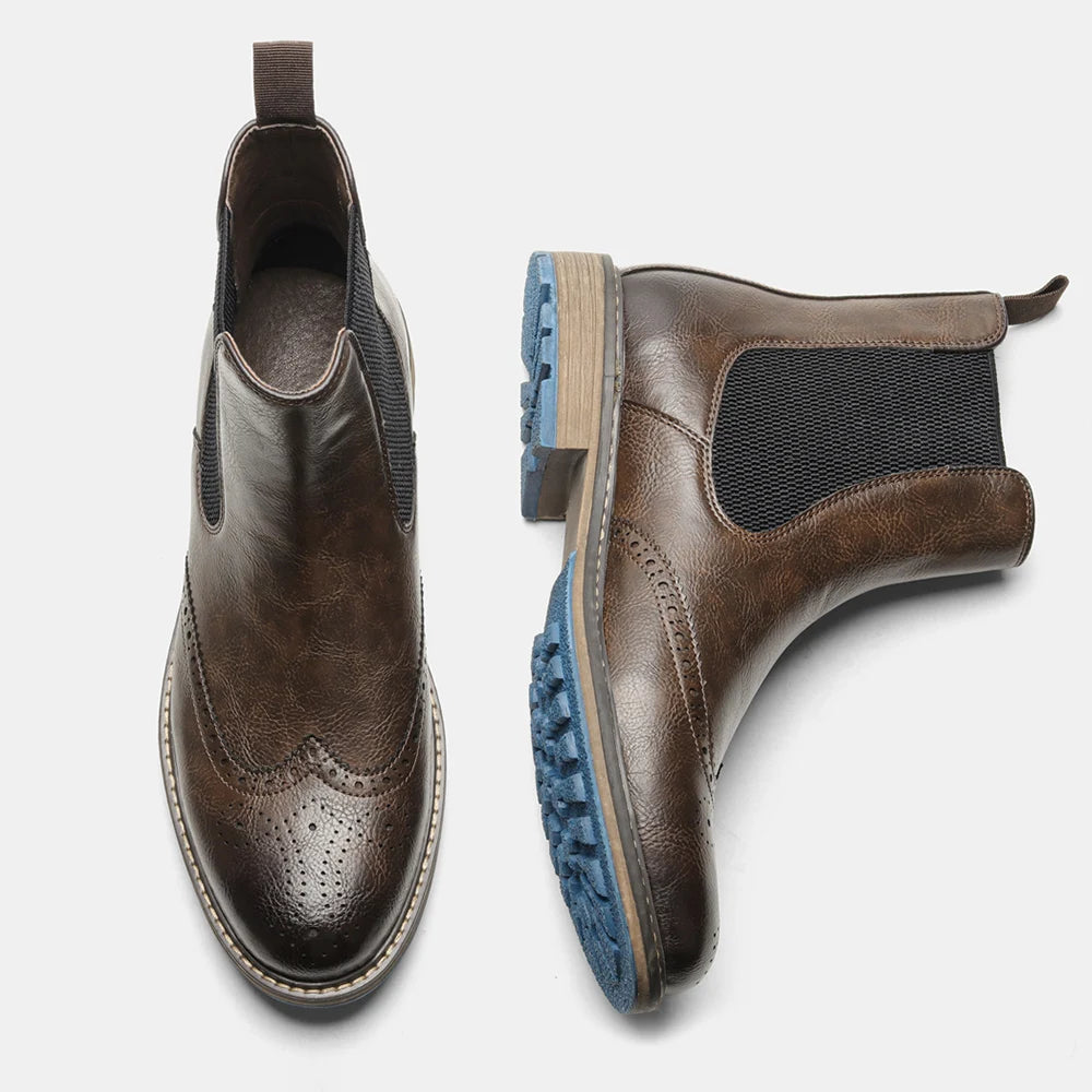 The Ashcombe — Espresso Brogue Chelsea Boot